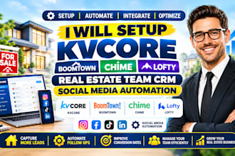 setup kvcore boomtown chime lofty real estate team crm social media automation
