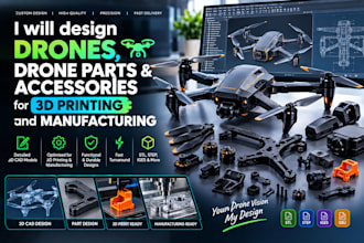 design drones, drone parts and accessories for 3d printing and manufacturing