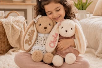 craft soft cuddly custom plush dolls pattern personalized plush toy from concept