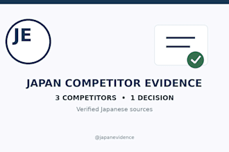 research 3 japan competitors with verified japanese sources