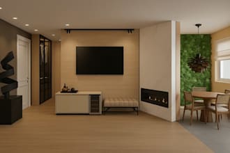 reorganize apartment interior layout,interior visualization, furniture placement