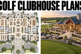design golf clubhouse floor plans hospitality architectural blueprint package