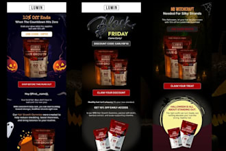 create halloween, black friday, cyber monday, christmas email marketing campaign