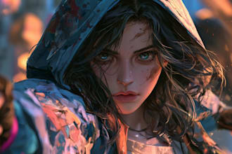 draw professional anime cartoon character art
