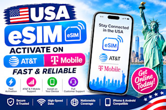 activate USA esim on at,t and t mobile fast