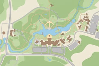 design visitor map, wayfinding map, tourism map and custom flat vector map
