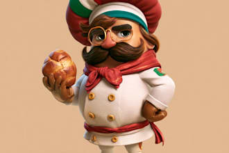 create fast food restaurant, coffee shop logo, and mascot