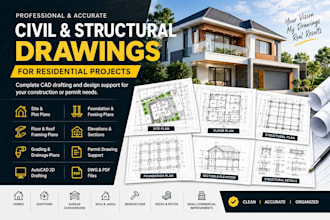 do civil and structural engineering design for california city permit drawing