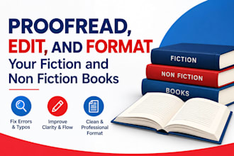 proofread, edit and format your fiction novel and non fiction books
