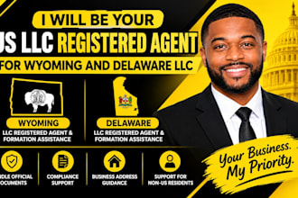 be your US llc registered agent for wyoming llc formation and delaware llc
