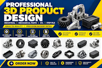 3d product design industrial design mechanical parts stl step file 3d printing