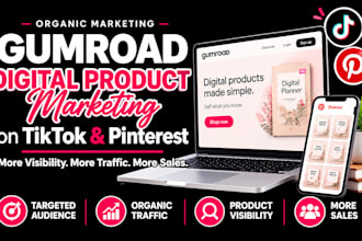 promote gumroad products with organic traffic and digital product promotion