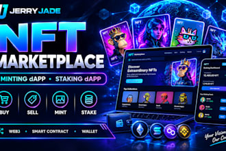develop nft marketplace, nft minting dapp,nft staking dapp