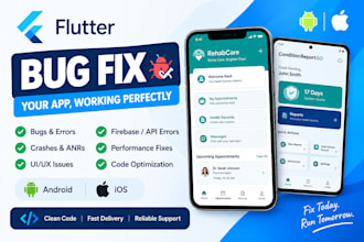 fix bugs and errors in your flutter android or ios app