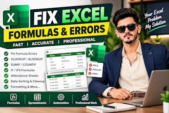 fix excel formulas and errors