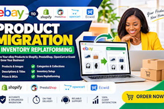 migrate ebay products prestashop opencart shopify ecwid inventory replatforming