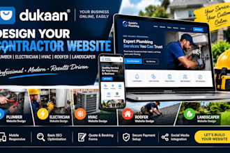 design plumber electrician hvac contractor roofer landscaper dukaan website
