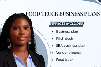 write food truck business plan, venue proposal, sba loan, pitch deck