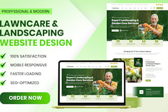 design lawn care, landscaping, gardening or tree removal website