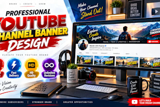 design professional youtube channel banner art