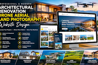 design twilight architectual renovation drone aerial land photography website