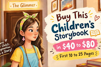 illustrate a custom children storybook for 40 to 80 dollars