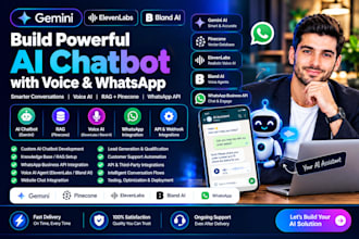 build ai chatbot pinecone gemini elevenlabs bland ai whatsapp business API