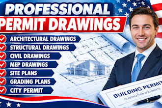 structural engineer full permit set mep, civil engineer calculati for USA permit