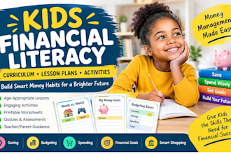 create kids financial literacy curriculum and money management lesson plans