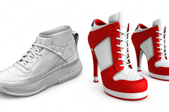 make realistic 3d shoes footwear for secondlife and render