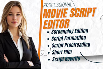 do script editing, script formatting, proofreading, feature film script