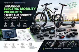 design electric mobility products, e bikes and scooter components