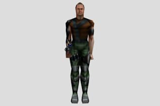 nostalgia lowpoly psx character in ps1 retro horror style, n64 game, india game