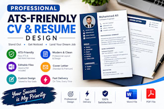 design a professional ats friendly CV and resumes