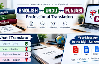 translate english to urdu, urdu to english and punjabi