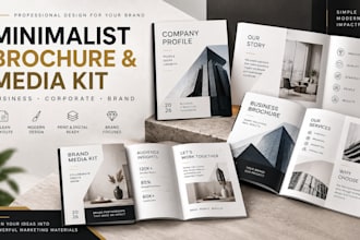 design minimalist business brochure corporate company profile brand media kit
