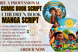 write nursery rhymes kids stories children movie and animation scripts