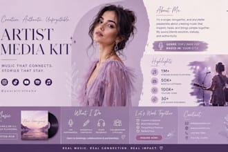 design a professional artist musician epk press kit media kit singer rapper band