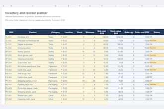 create a custom excel spreadsheet for inventory or task tracking