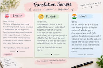translate english, punjabi and hindi accurately