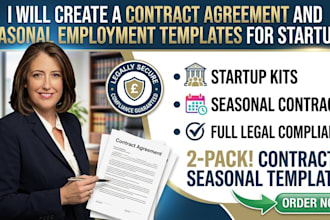 create a contract agreement and seasonal employment templates for startups