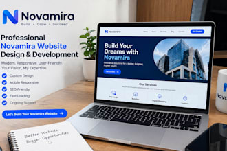 create a professional novamira website, landingpage
