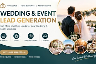 wedding event planners venues photographers catering companies leads generation