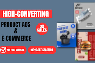 design high converting product ads and ecommerce banners