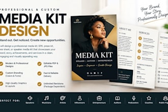 create speaker media kit, press kit, one sheet, epk, influencer media kit