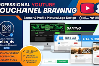 design professional youtube banner logo and thumbnail