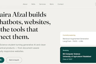 build a full stack website to frontend to database