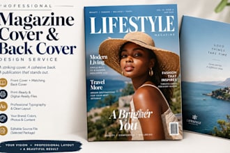 design a professional magazine cover for print and digital