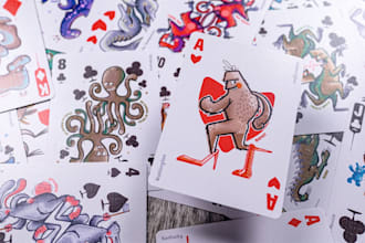 custom card game design playing card illustration 54 poker card deck card box