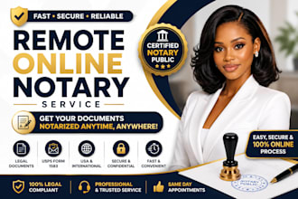 provide remote online notary services for legal documents and usps form 1583